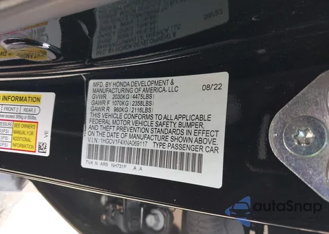 2022 Honda Accord Sport Special Edition z USA, uszkodzony, nr VIN 1HGCV1F4XNA069117